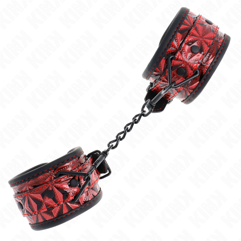 KINK - MANETTE CON MOTIVO A ROMBO ROSSO SCURO REGOLABILI 17-26 CM X 5,5 CM