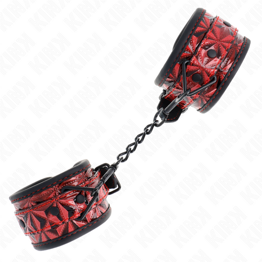 KINK - MANETTE CON MOTIVO A ROMBO ROSSO SCURO REGOLABILI 17-26 CM X 5,5 CM