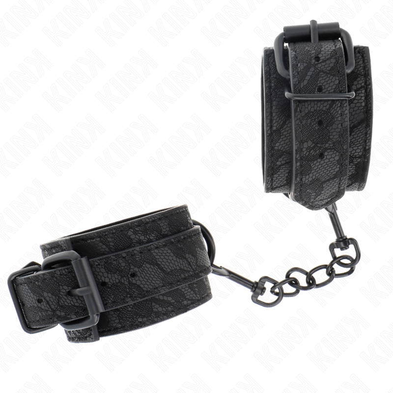 KINK - MANETTE RIVESTITE IN PIZZO SCURO REGOLABILI NERI 19-26 CM