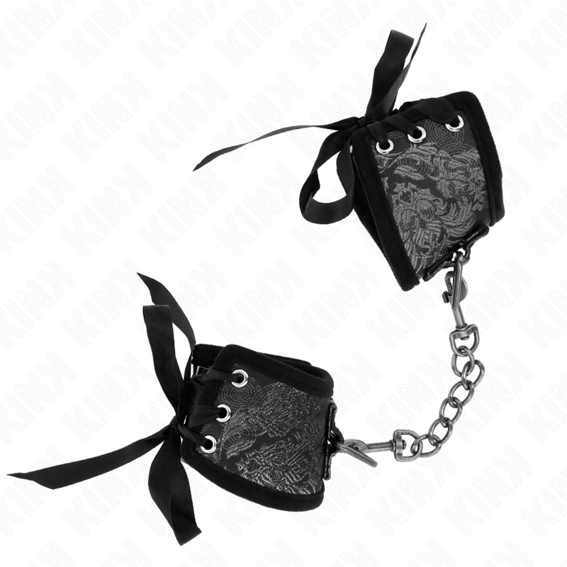 KINK - MANETTE DESIGN SCANDAL CON  DETTAGLI IN PIZZO NERO 24,5 CM X 6,5 CM
