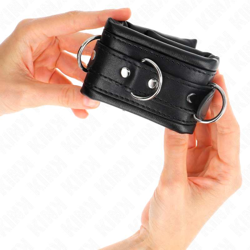 KINK - MANETTE PESANTI CON FODERA IN PELLICCIA NERA REGOLABILI 20-30 CM X 6 CM