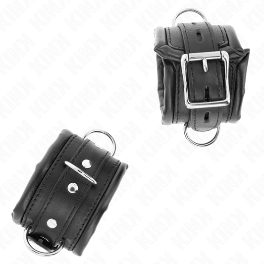 KINK - MANETTE PESANTI CON FODERA IN PELLICCIA NERA REGOLABILI 20-30 CM X 6 CM