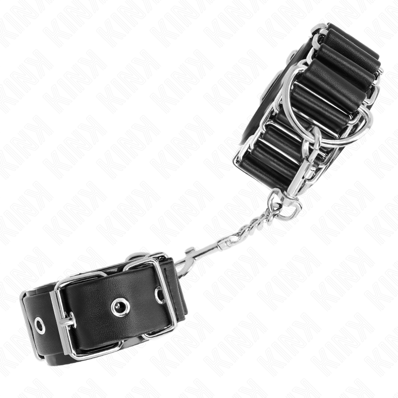 KINK - MANETTE A CERNIERA NERE REGOLABILI 16-22 CM X 3,5 CM