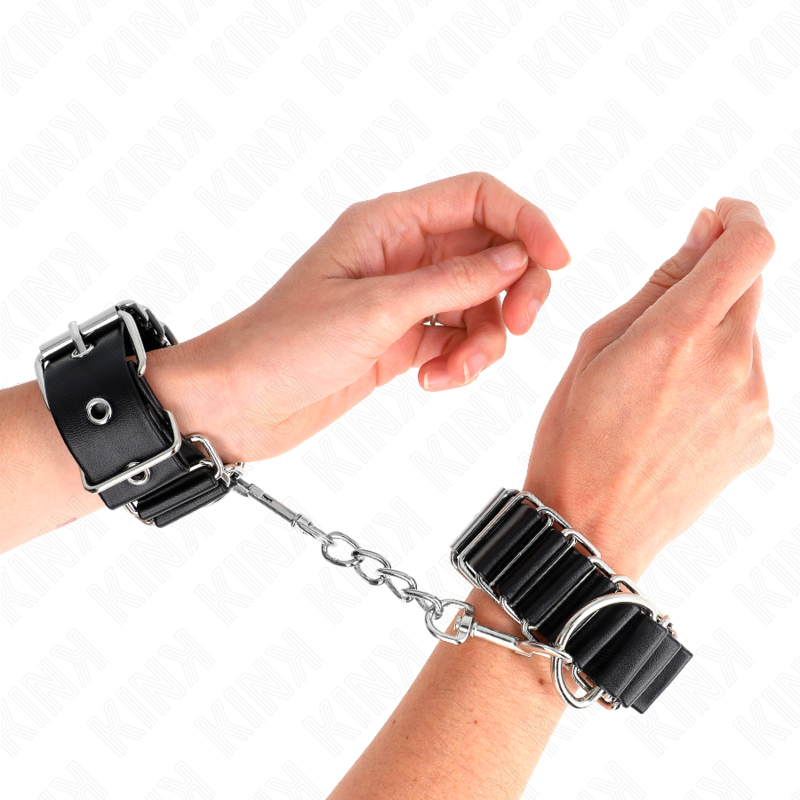 KINK - MANETTE A CERNIERA NERE REGOLABILI 16-22 CM X 3,5 CM