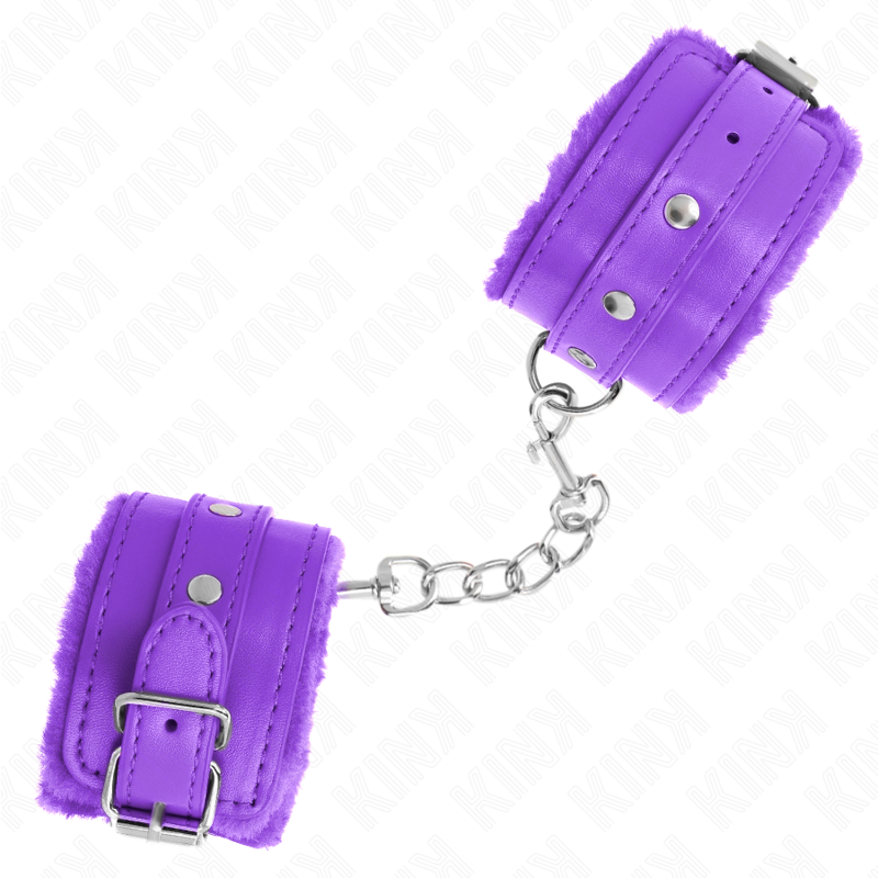KINK - MANETTE RIVESTITE IN PELLICCIA VIOLA CON CINTURA VIOLA REGOLABILE 17-29 CM X 6 CM