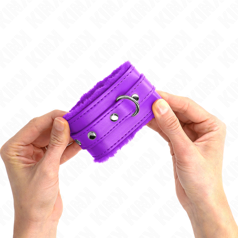 KINK - MANETTE RIVESTITE IN PELLICCIA VIOLA CON CINTURA VIOLA REGOLABILE 17-29 CM X 6 CM
