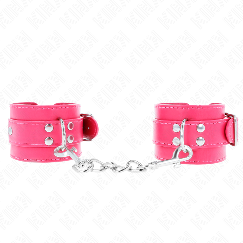 KINK - CINTURINI PER POLSI ROSA LAMPONE CON FODERA ROSA LAMPONE REGOLABILI 20-28 CM X 5,5 CM