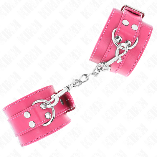 KINK - MANETTE ROSA LAMPONE CON FODERA ROSA REGOLABILI 20-28 CM X 5,5 CM