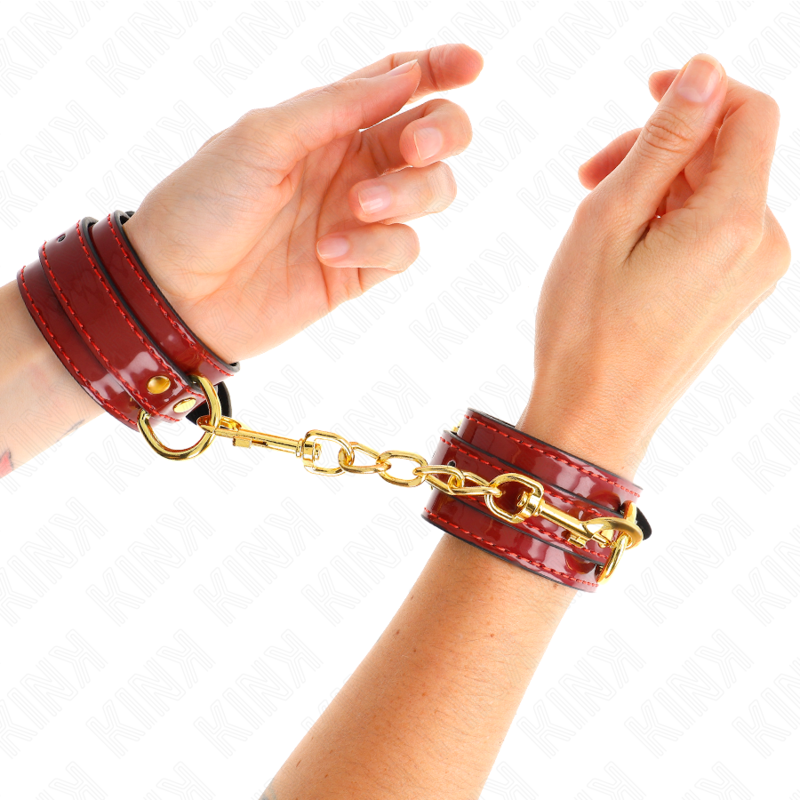 KINK - MANETTE JOANNA ANGEL ROSSE REGOLABILI CON CATENA COLOR ORO 16,5-26 CM X 4 CM