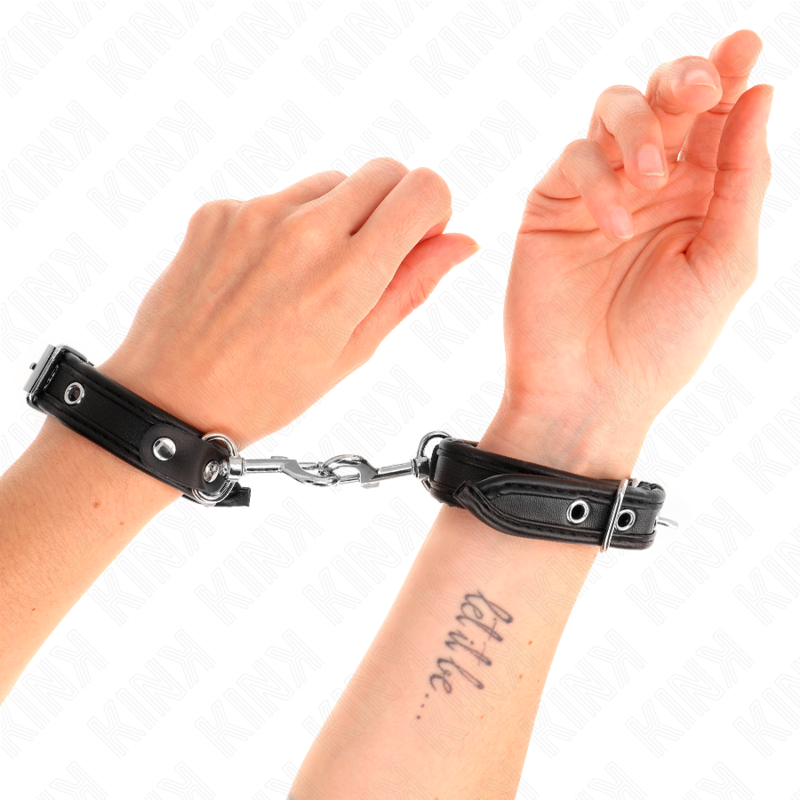 KINK - MANETTE MINI NERE CON BORCHIE REGOLABILI 16-22 CM X 2 CM