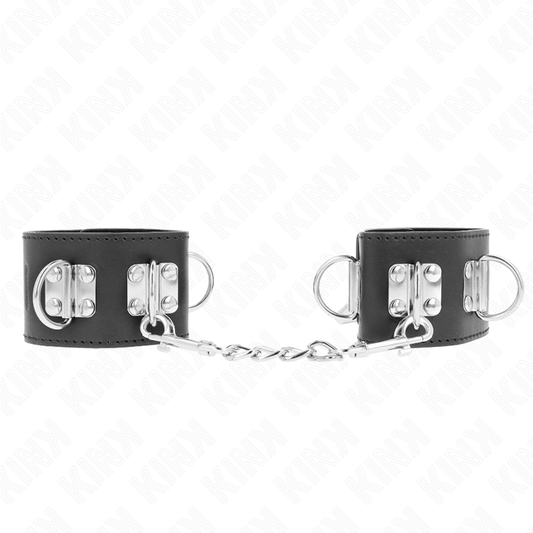 KINK - CINTURINI DA POLSO MULTIPOSIZIONE CON CHIUSURA A LUCCHETTO NERI REGOLABILI 16-23 CM X 5,5 CM