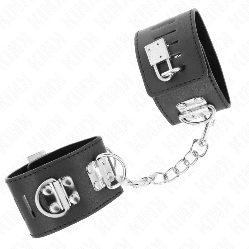 KINK - MANETTE MULTIPOSIZIONE CON CHIUSURA A LUCCHETTO NERI REGOLABILI 16-23 CM X 5,5 CM
