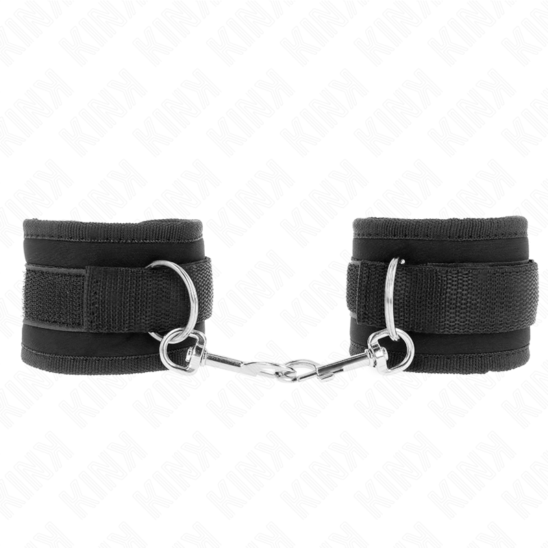 KINK - CINTURINI PER POLSI CON CHIUSURA A STRAPPO IN NYLON MODELLO NERO 2 REGOLABILI 18-35 CM X 6 CM