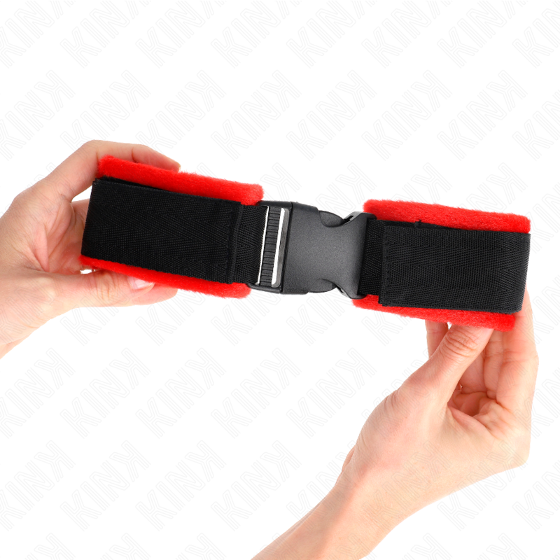 KINK - MANETTE CON GANCI E ANELLI IN NYLON MODELLO NERO 1 REGOLABILI 25-35 CM X 6 CM