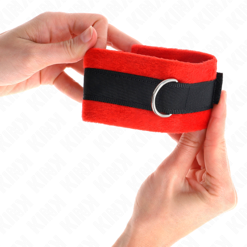 KINK - MANETTE IN PELLICCIA PER PRINCIPIANTI NERE-ROSSE 30 X 7 CM