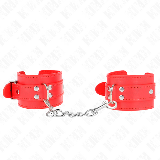 KINK - CINTURINI DA POLSO ROSSI REGOLABILI 20-23 CM X 5,5 CM