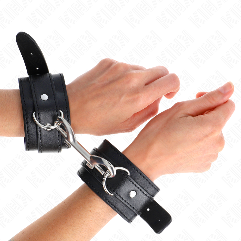 KINK - MANETTE CON RIVETTI SINGOLI REGOLABILI NERE 17-28 CM X 5 CM