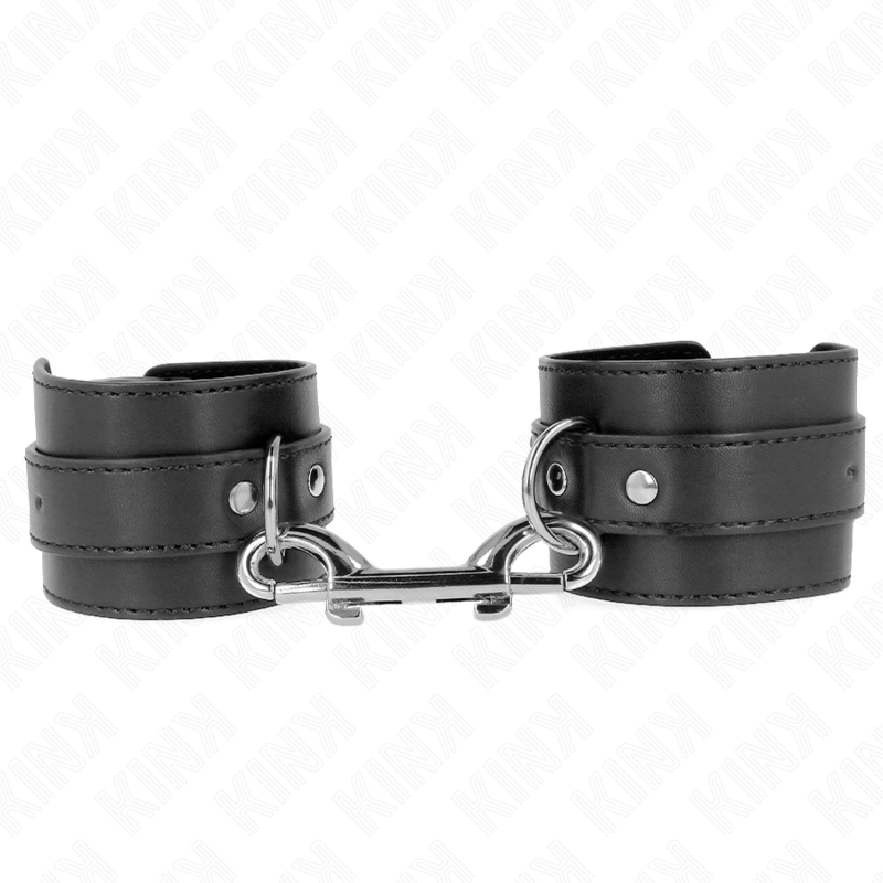 KINK - CINTURINI DA POLSO NERI CON  FIBBIA GRANDE REGOLABILE 17-28 CM X 5 CM