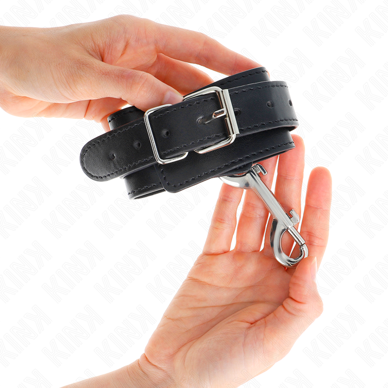 KINK - CINTURINI DA POLSO NERI CON  FIBBIA GRANDE REGOLABILE 17-28 CM X 5 CM
