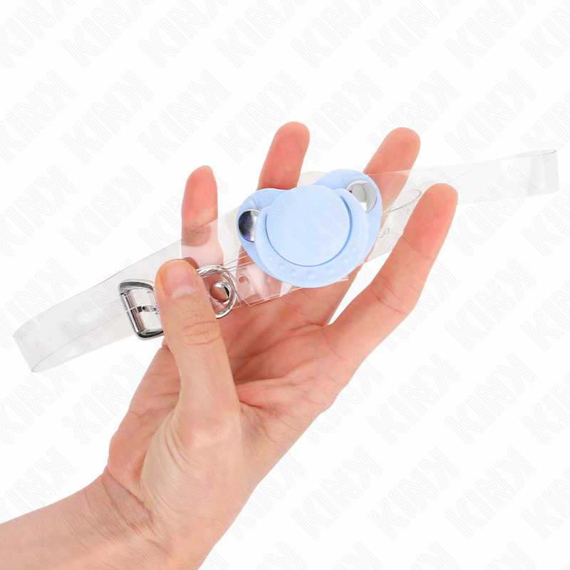 KINK - GAG A FORMA DI CIUCCIO AZZURRO 5,5 x 4 CM REGOLABILE 43-60 CM