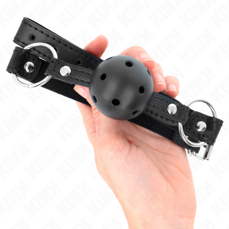 KINK - BALL GAG CON SFERA NERA RIGIDA FORATA 4,5 CM  MODELLO 1 63,5 X 2 CM