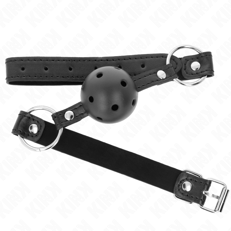 KINK - BALL GAG CON SFERA NERA RIGIDA FORATA 4,5 CM  MODELLO 1 63,5 X 2 CM