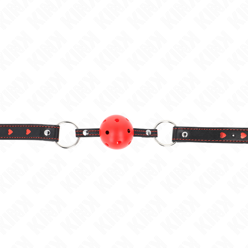 KINK - BALL GAG FORATO ROSSO 4,5 CM MISURA 65 x 2,5 CM