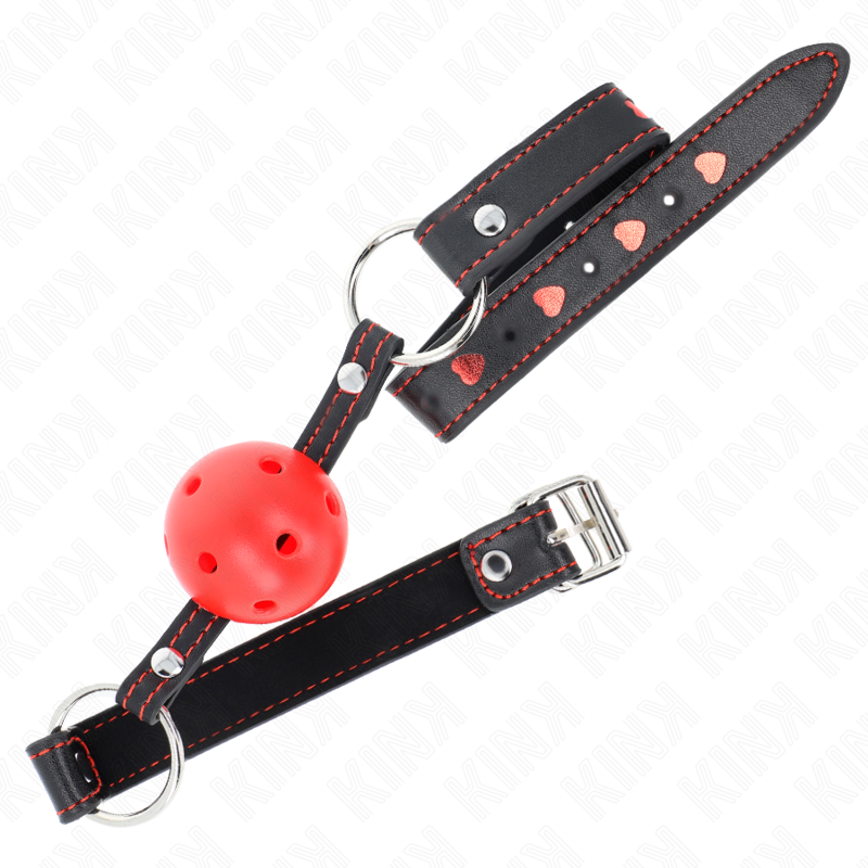 KINK - BALL GAG FORATO ROSSO 4,5 CM MISURA 65 x 2,5 CM