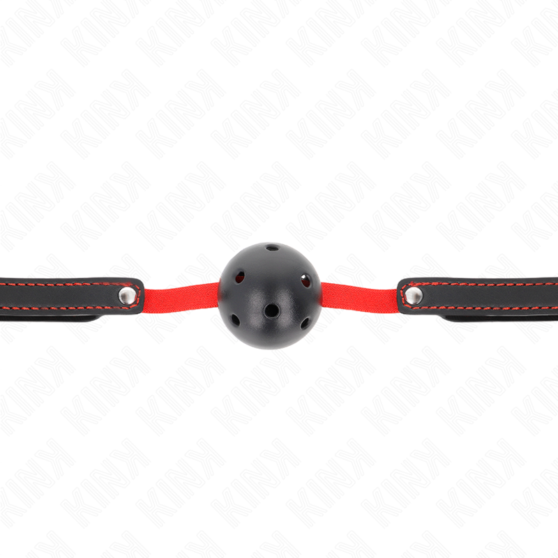 KINK - BALL GAG CON SFERA FORATA 4,5 CM NERA MISURA 56 x 1,5 CM