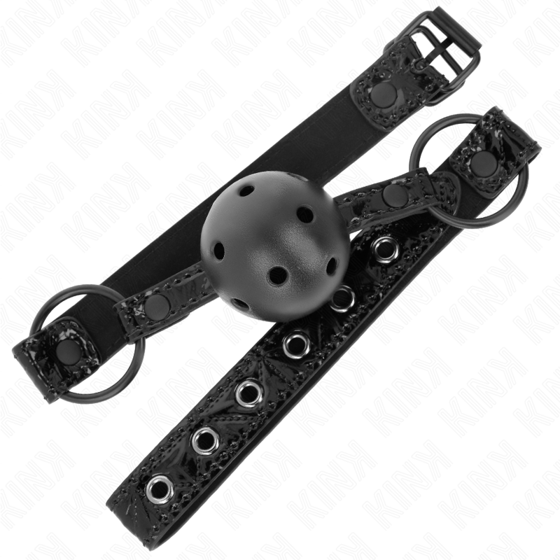 KINK - BALL GAG A MOTIVO DIAMANTE  CON SFERA FORATA 4,5 CM MODELLO 3 MISURA 64,5 CM REGOLABILE 42-60 CM