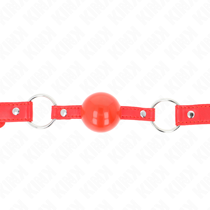 KINK - BALL GAG CON SFERA IN TPE 4 CM CON CHIUSURA ROSSA 60 x 2 CM