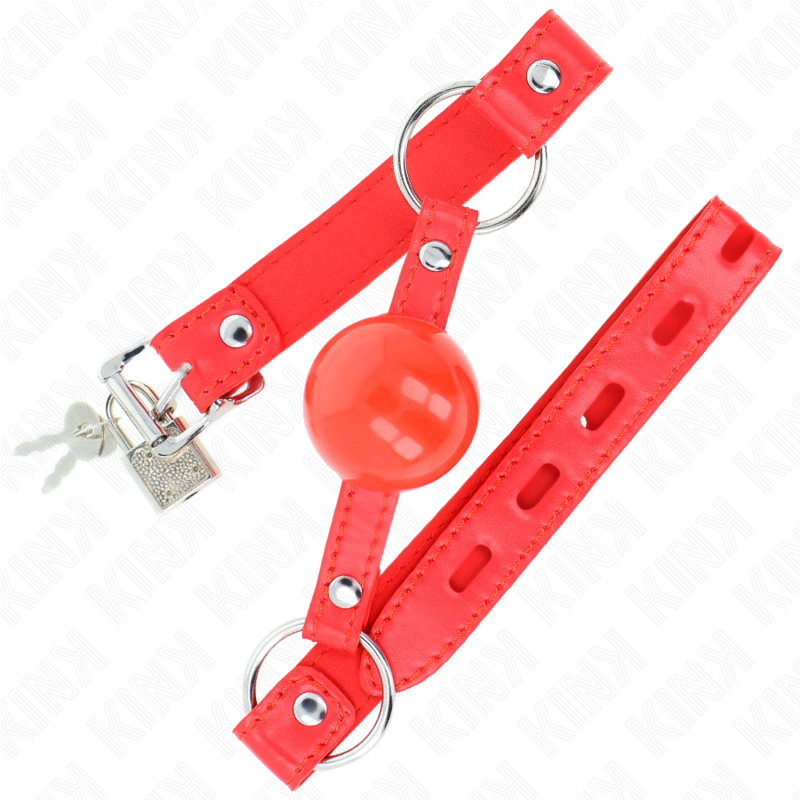 KINK - BALL GAG CON SFERA IN TPE 4 CM CON CHIUSURA ROSSA 60 x 2 CM