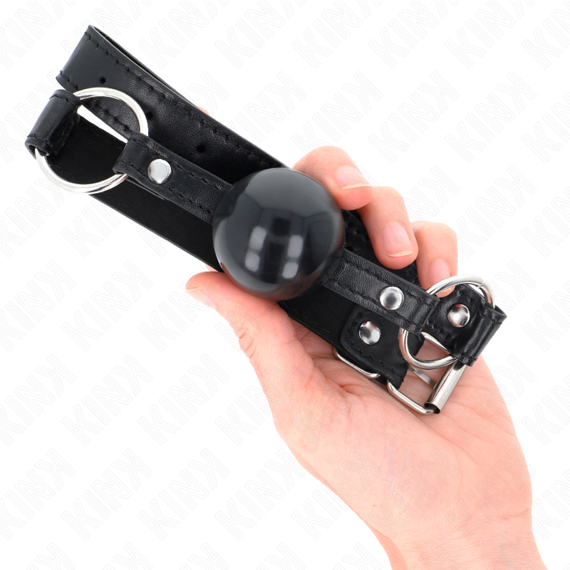 KINK - BALL GAG CON SFERA IN TPE NERO 4 CM MISURA GAG 60 x 2 CM