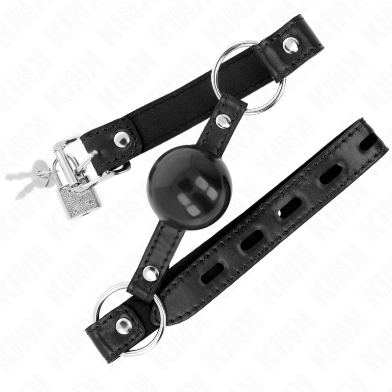 KINK - BALL GAG CON SFERA IN TPE NERO 4 CM MISURA GAG 60 x 2 CM