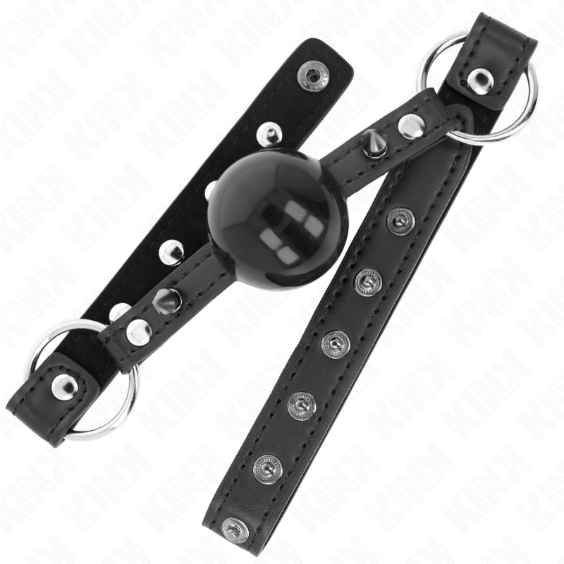 KINK - BALL GAG CON SFERA  4 CM  CON RIVETTO A PUNTA E CHIUSURA A SCATTO 65 x 2 CM