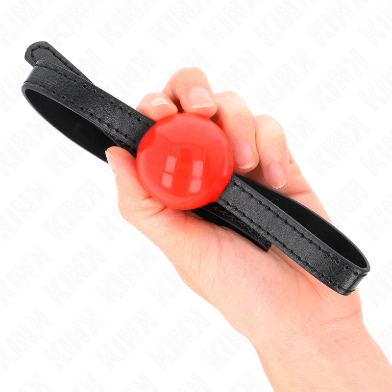 KINK - BALL GAG CON SFERA 4 CM ROSSA MISURA 65 x 1,5 CM