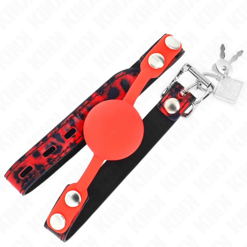 KINK - BALL GAG IN SILICONE CON SFERA 4 CM CON LUCCHETTO MISURA 60 x 2 CM