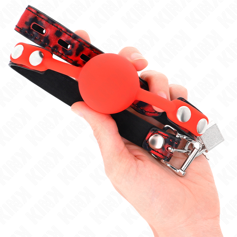 KINK - BALL GAG IN SILICONE CON SFERA 4 CM CON LUCCHETTO MISURA 60 x 2 CM
