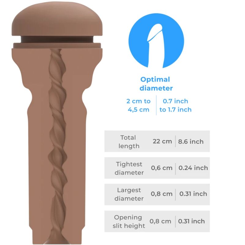 KIIROO - FEEL MASTURBATORE CON ANO EXTRA STRETTO  COLORE MARRONE