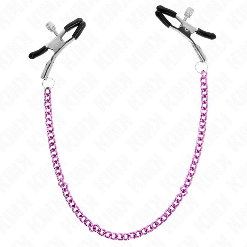 KINK - MORSETTI PER CAPEZZOLI CON CATENELLA VIOLA 30 CM
