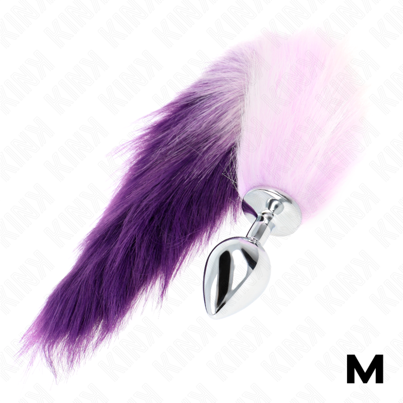 KINK - PLUG ANALE 8 X 3,5 CM CON CODA SINTETICA 40 CM VIOLA TAGLIA M