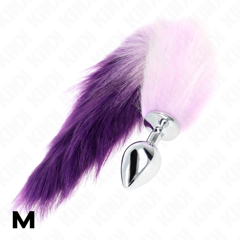 KINK - PLUG ANALE 8 X 3,5 CM CON CODA SINTETICA 40 CM VIOLA TAGLIA M