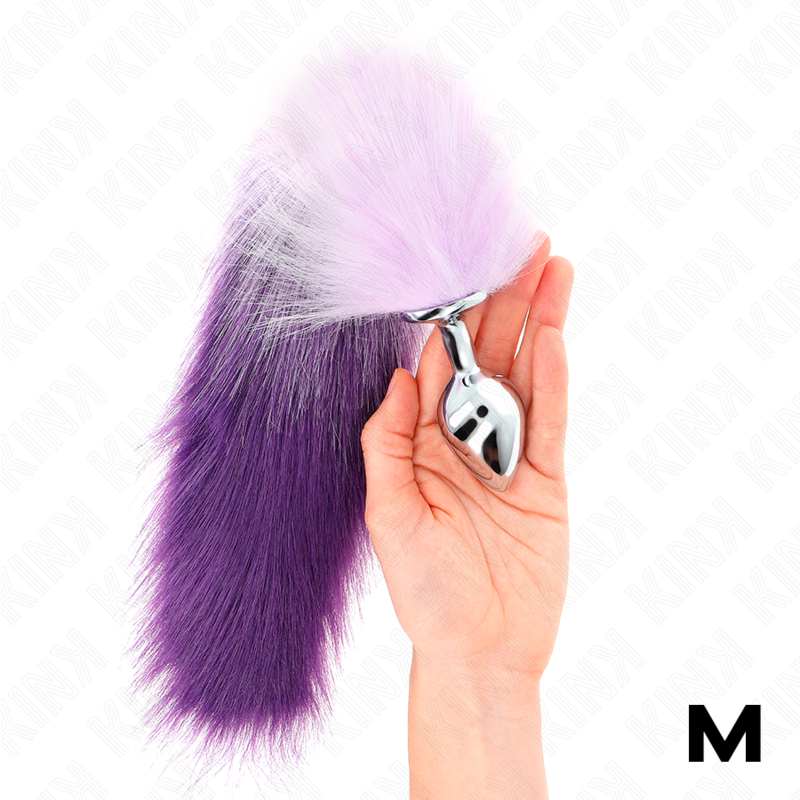 KINK - PLUG ANALE 8 X 3,5 CM CON CODA SINTETICA 40 CM VIOLA TAGLIA M