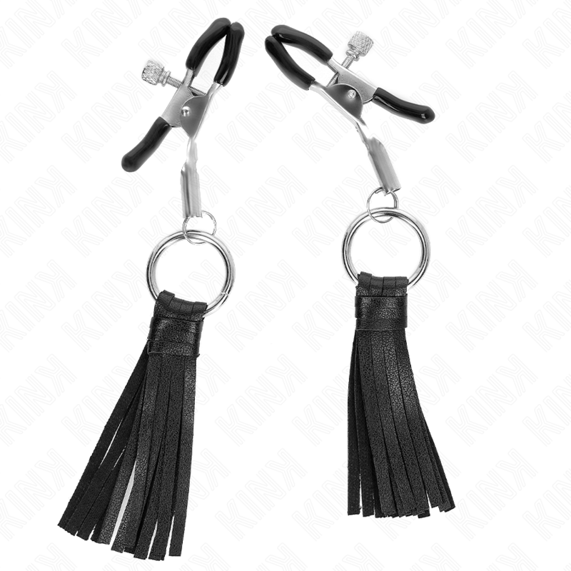 KINK - MORSETTI PER CAPEZZOLI CON FRANGE IN SIMILPELLE  6 CM