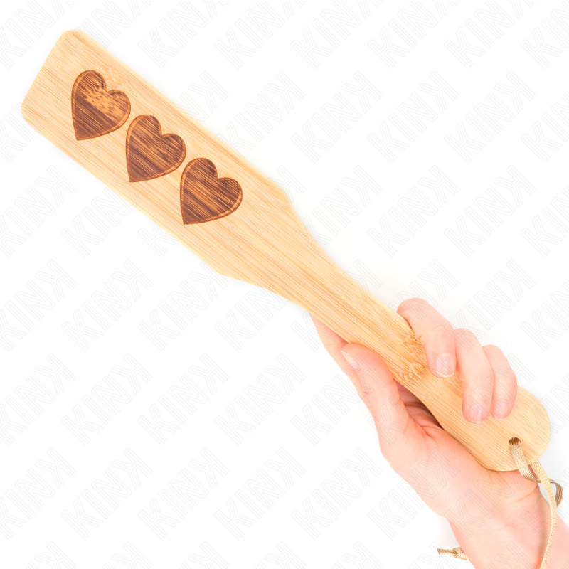 KINK - PADDLE DI BAMBOO CON CUORI 32 X 5.5 CM