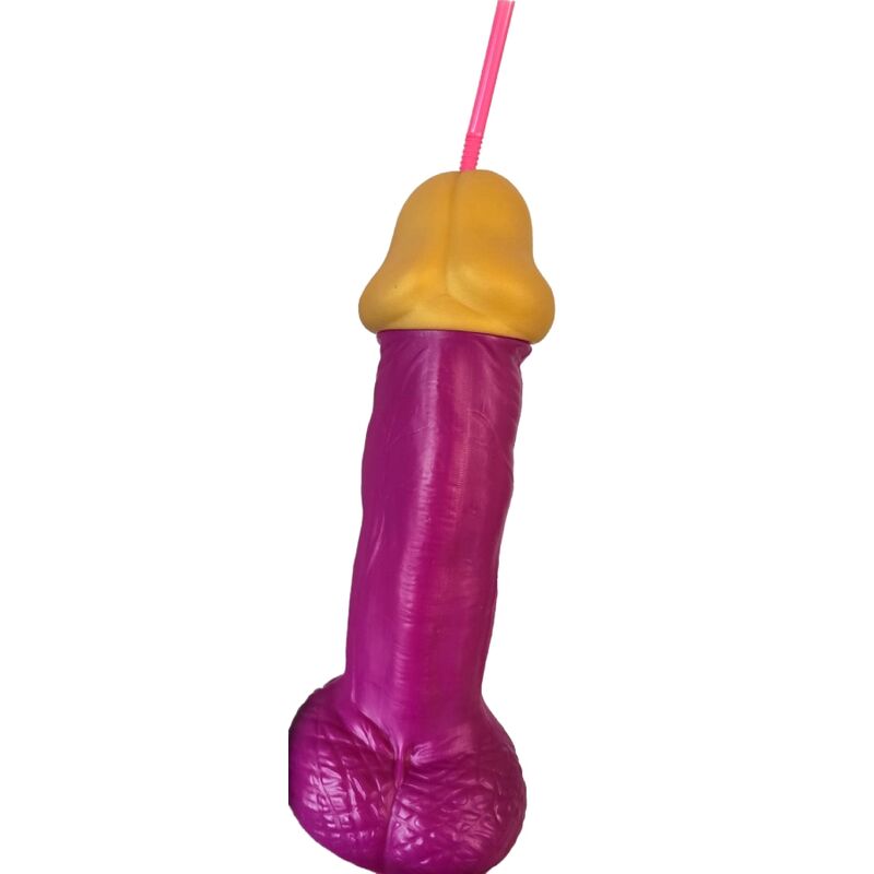 BICCHIERE PENE FUCSIA, CAPACITÀ 500 ML, PERFETTO PER FESTE