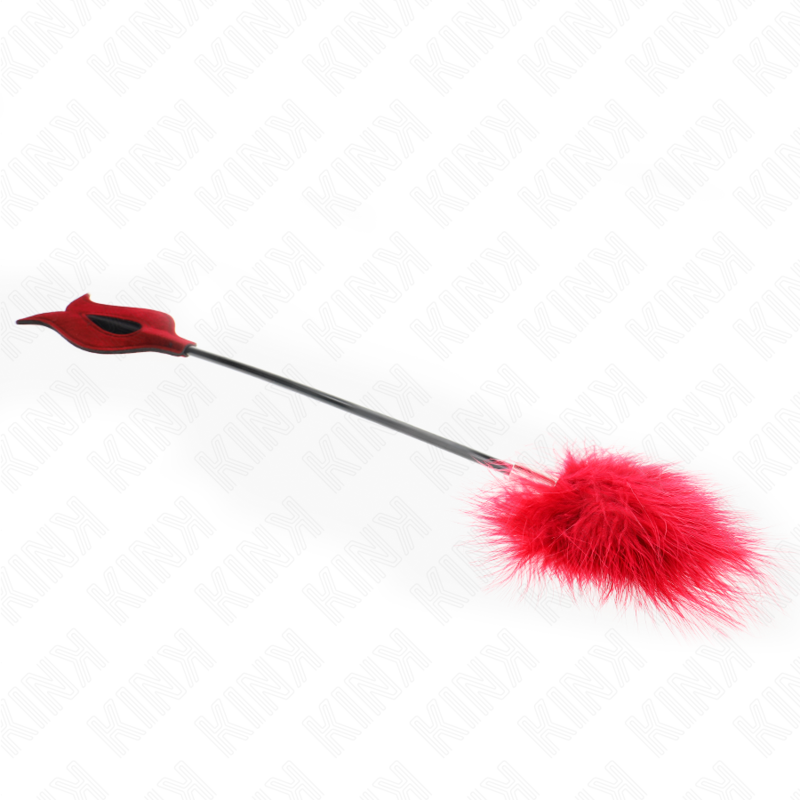 KINK - PADDLE A FORMA DI ROSA CON PIUME ROSSO 8 CM