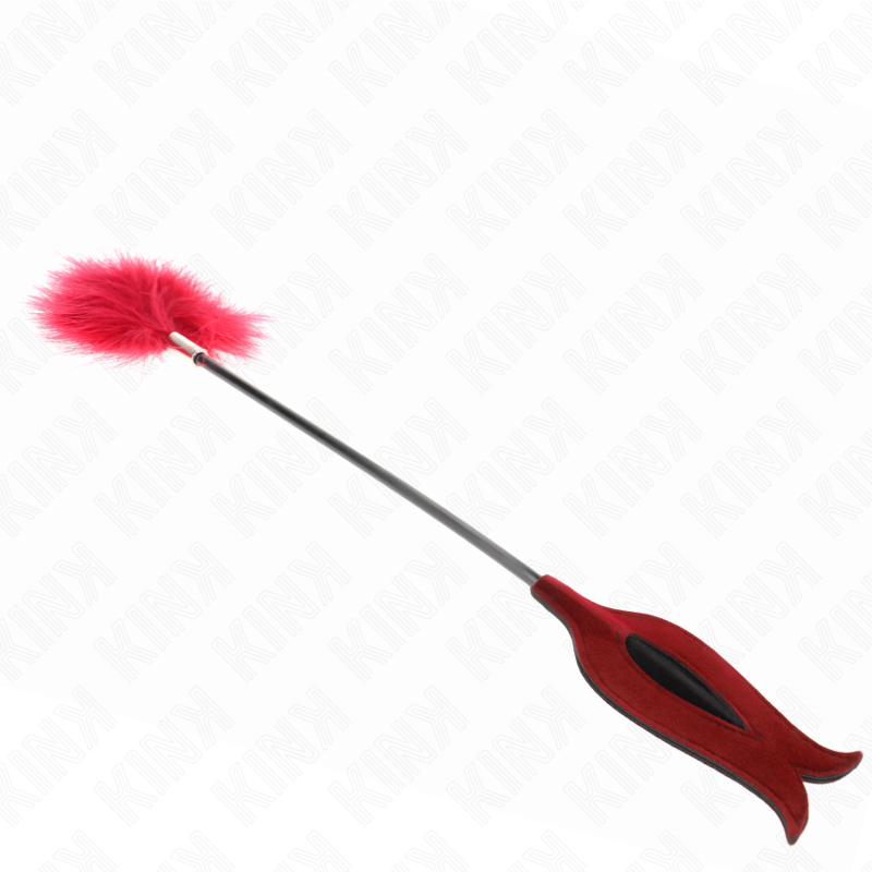 KINK - PADDLE A FORMA DI ROSA CON PIUME ROSSO 8 CM