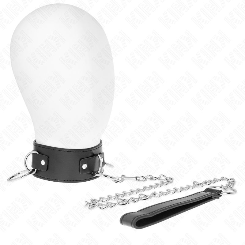 KINK - COLLARE CON GUINZAGLIO 65 CM MODELLO 3 ANELLI 2 REGOLABILI 36-43 CM X 5 CM