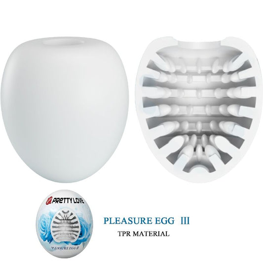 PRETTY LOVE - PLEASURE EGG III OVETTO MASTURBATORE MASCHILE BIANCO
